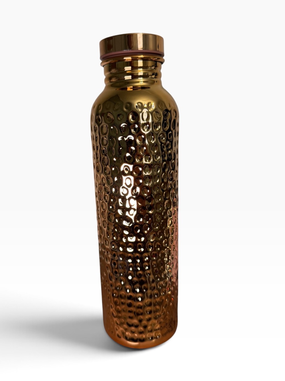 Gold textured stainless steel water bottle